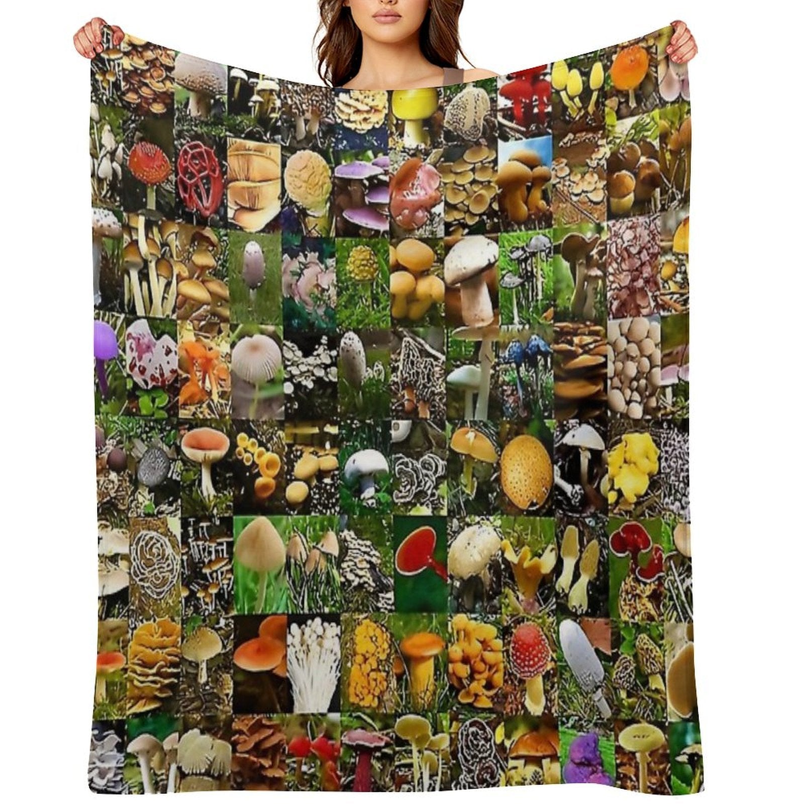 Mushrooms of The World Versatility Throw Blanket