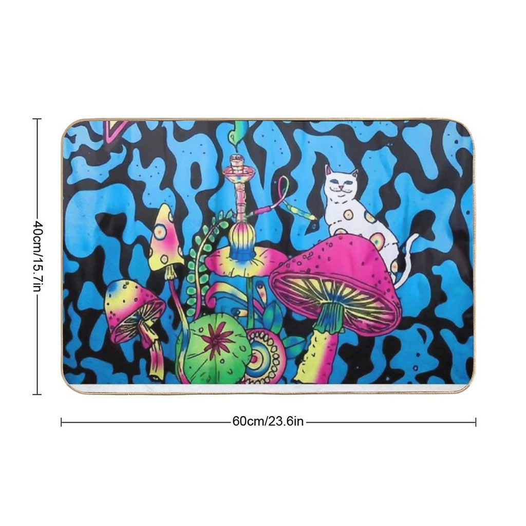 My Badass Cat's Shrooms  Easy Maintenance Bath Mat