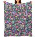 Macarons And Flowers Sustainable Throw Blanket