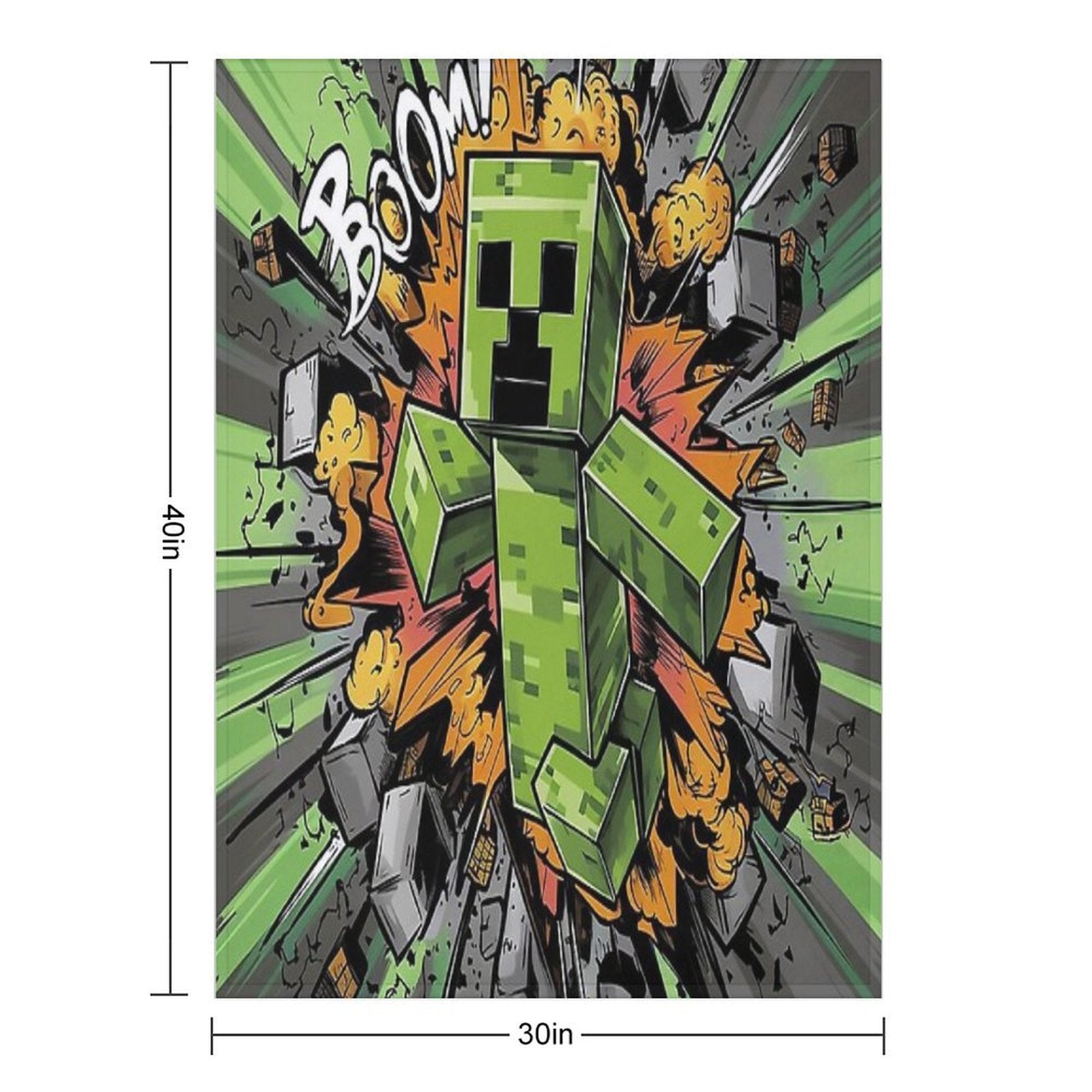 Creeper Explosion Sustainable Throw Blanket