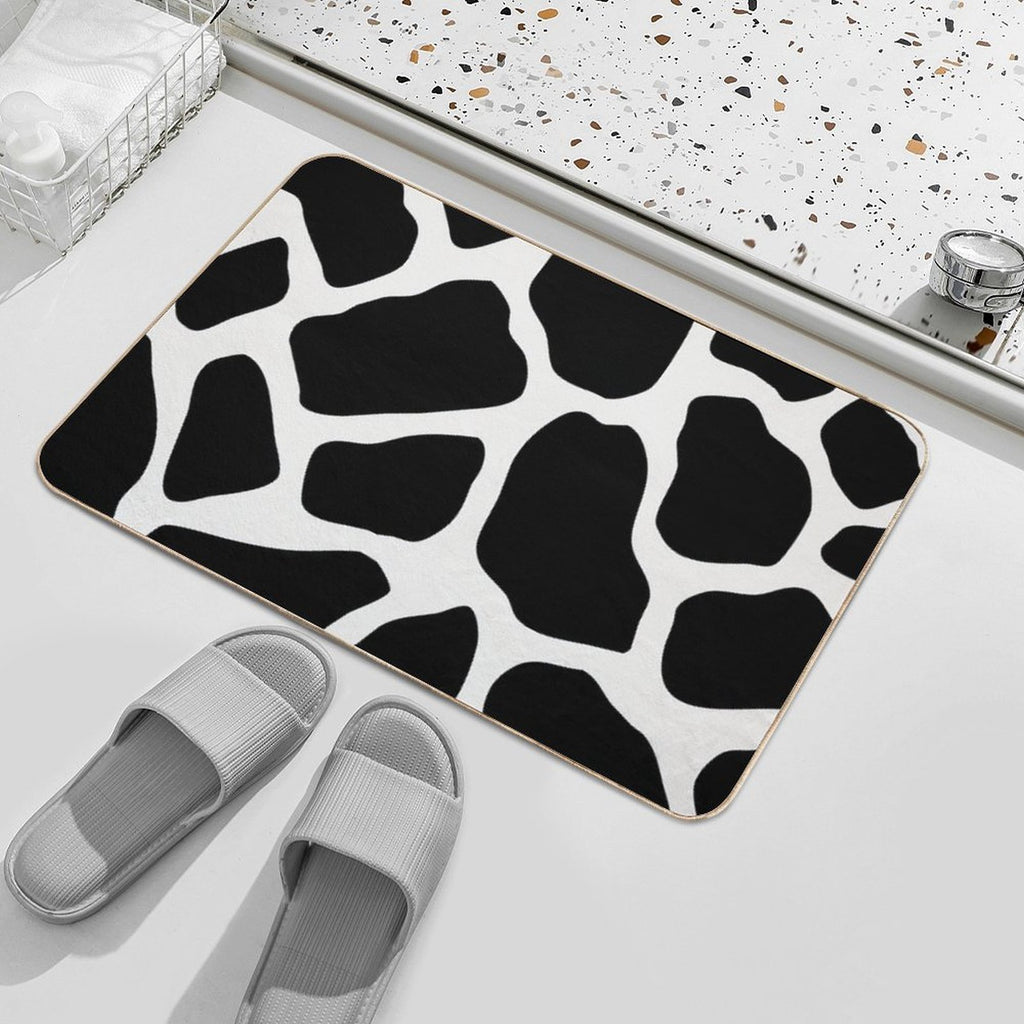 Black Abstract Pebbles Pattern  Slip-Resistant Bath Mat