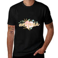 Arizona Floral Heart Pink Watercolor Roses Mothers Day Gift  Summer-ready Fabric T-Shirt