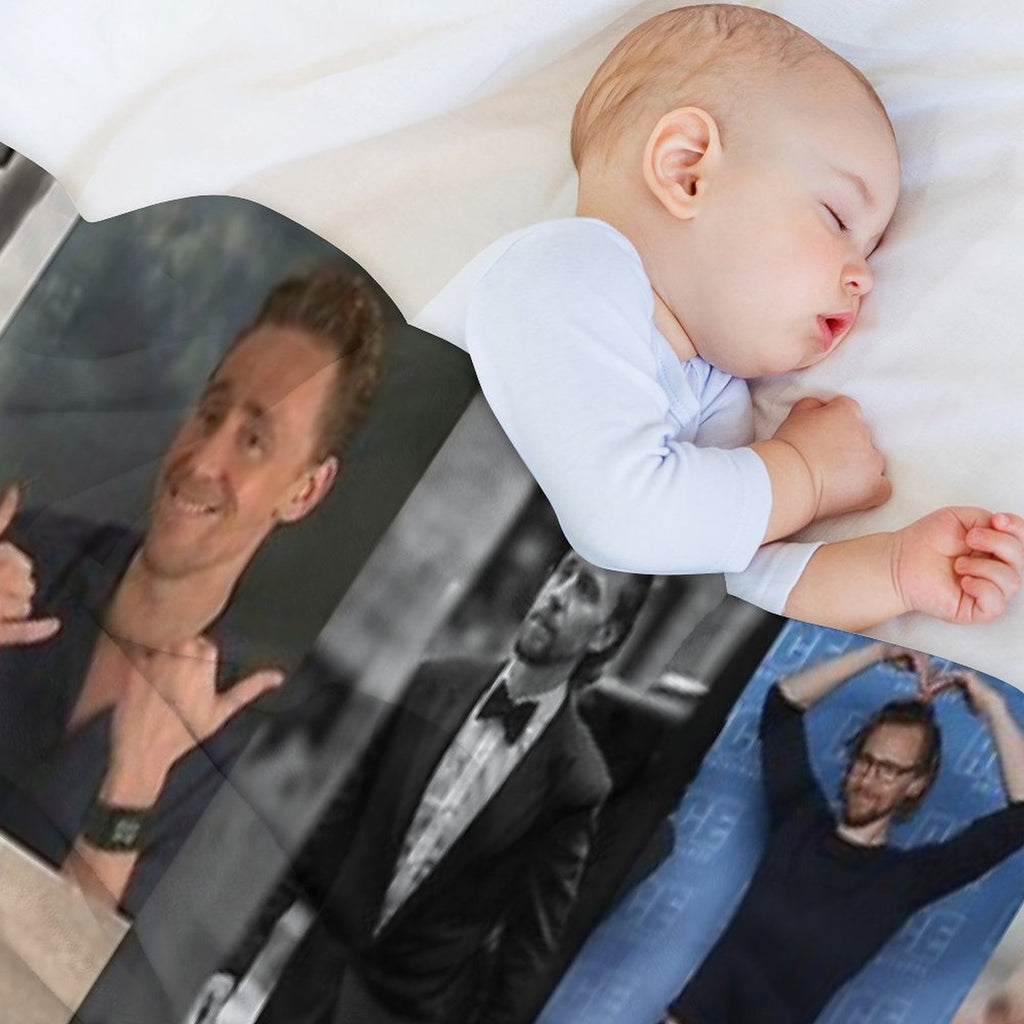 Tom Hiddleston Collage Shrink-resistant Throw Blanket
