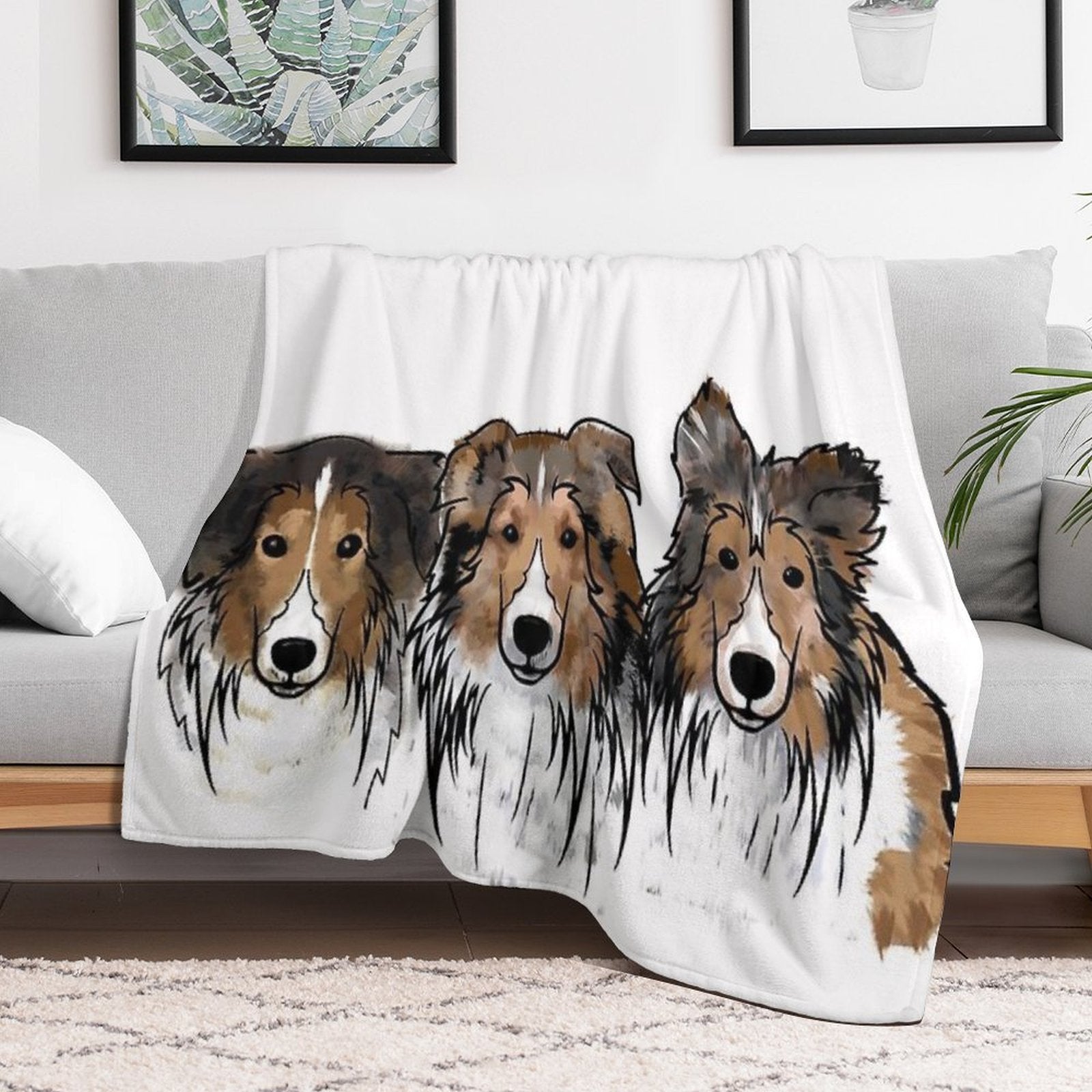 3 Shelties Sustainable Throw Blanket