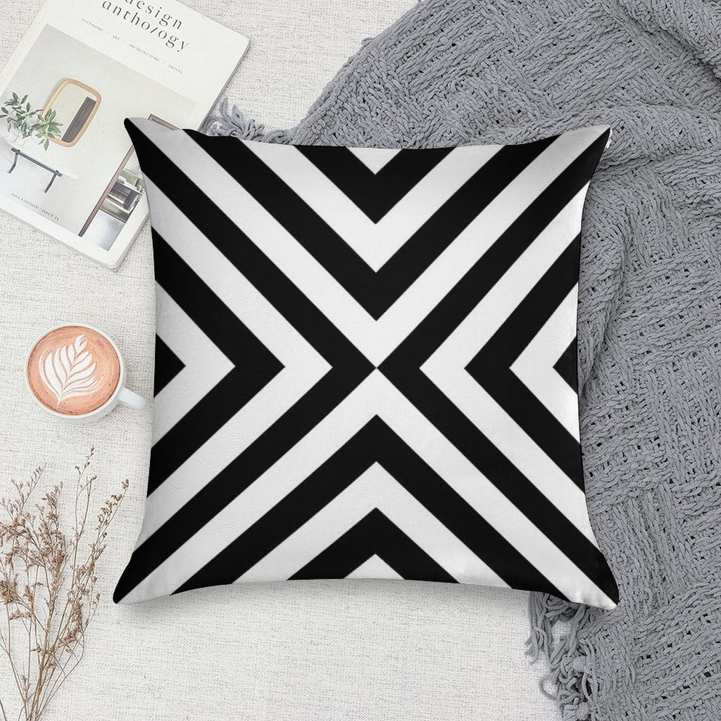 Black & White Simple Pattern Soft Gift Ready Throw Pillow