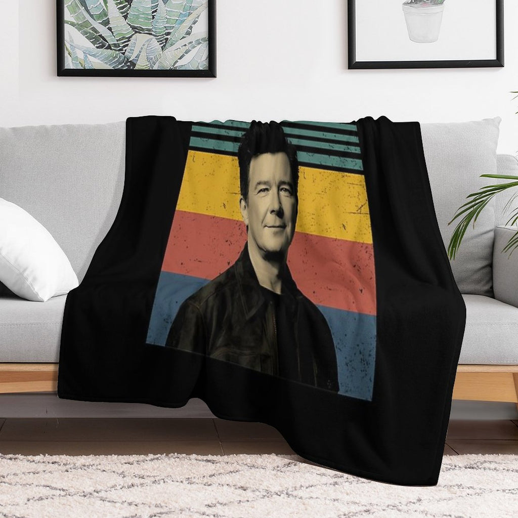 Rick Astley Music Retro Vintage Plush Throw Blanket