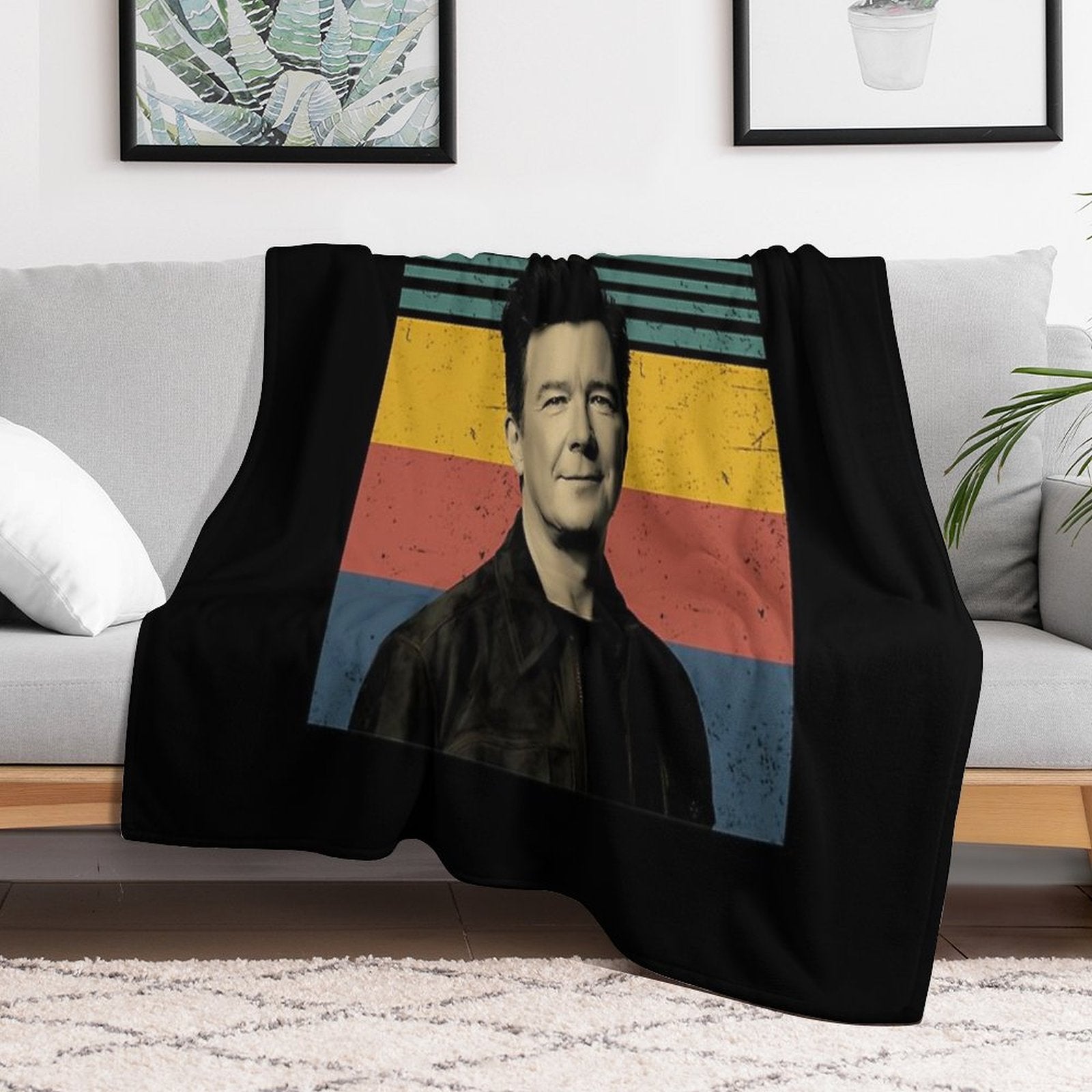 Rick Astley Music Retro Vintage Plush Throw Blanket