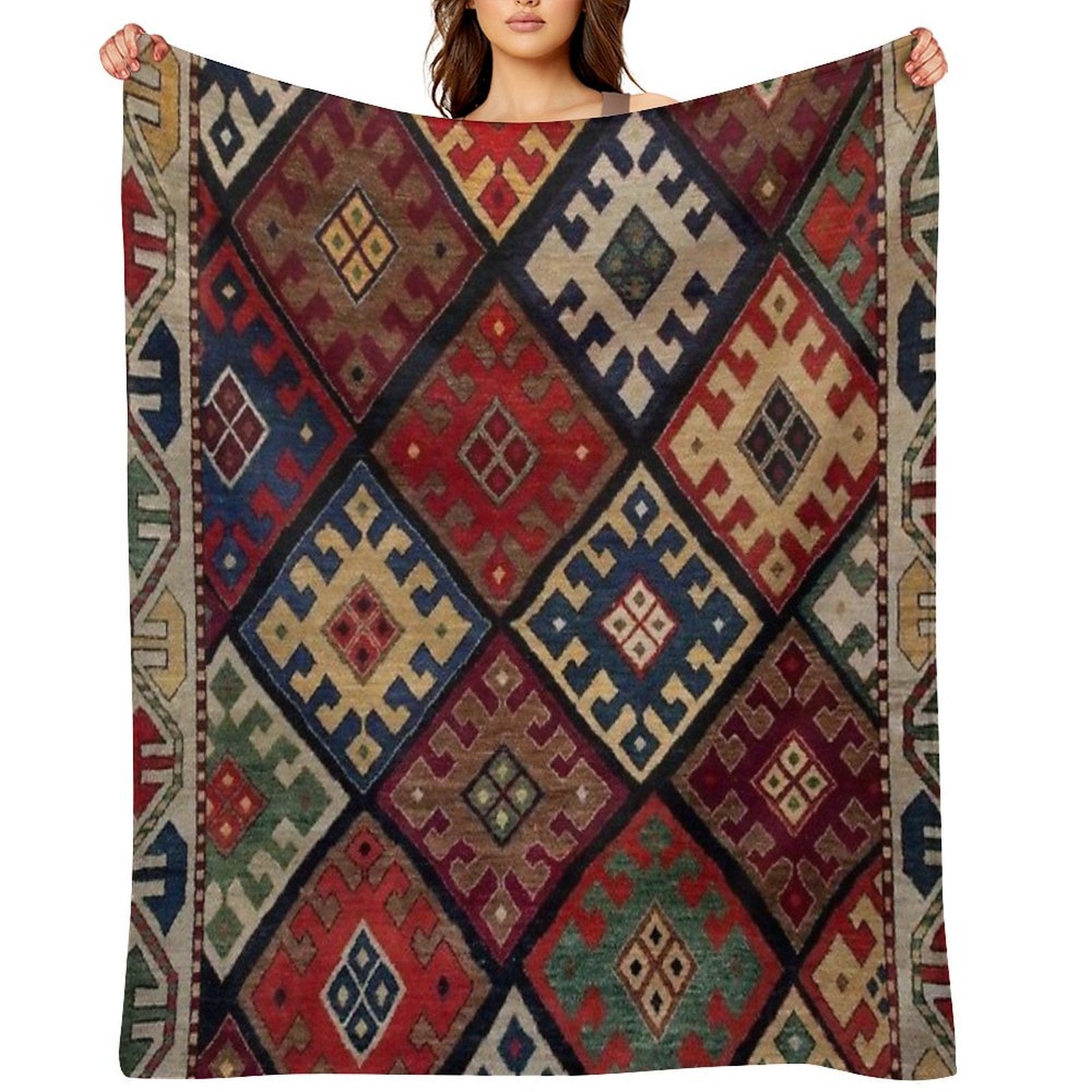 Ethnic Oriental Pattern Multi-functional Throw Blanket