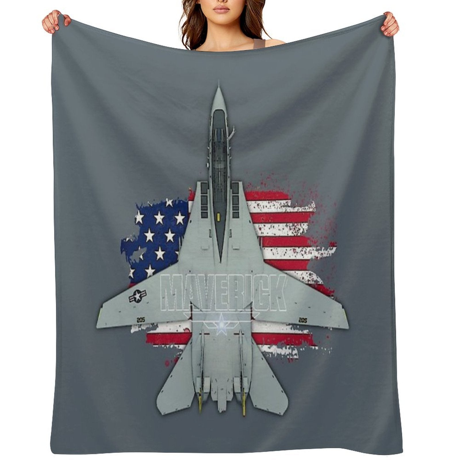 Maverik - Vintage Top Gun F14 Tomcat Premium Throw Blanket