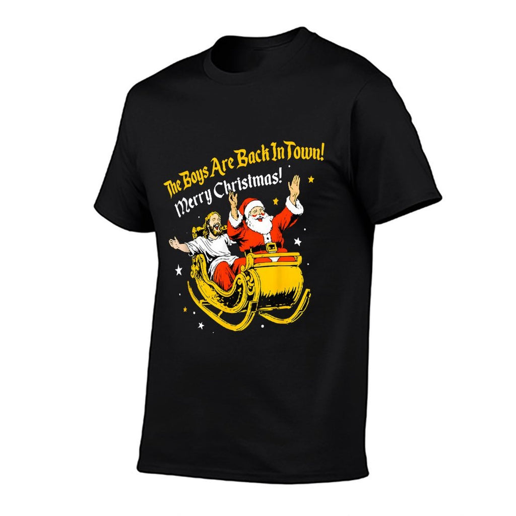 Jesus And Santa The Boys Are Back in Town Funny Christmas Comfortable T-Shirt