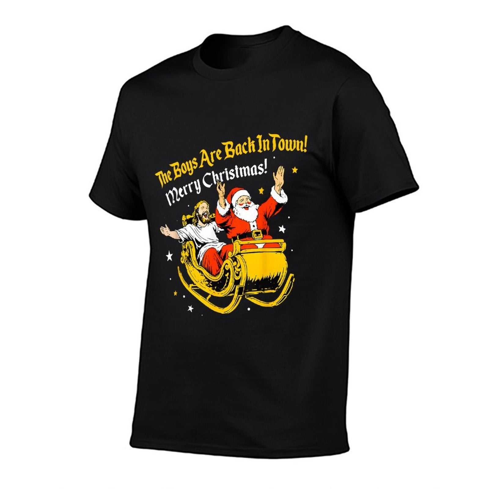 Jesus And Santa The Boys Are Back in Town Funny Christmas Comfortable T-Shirt
