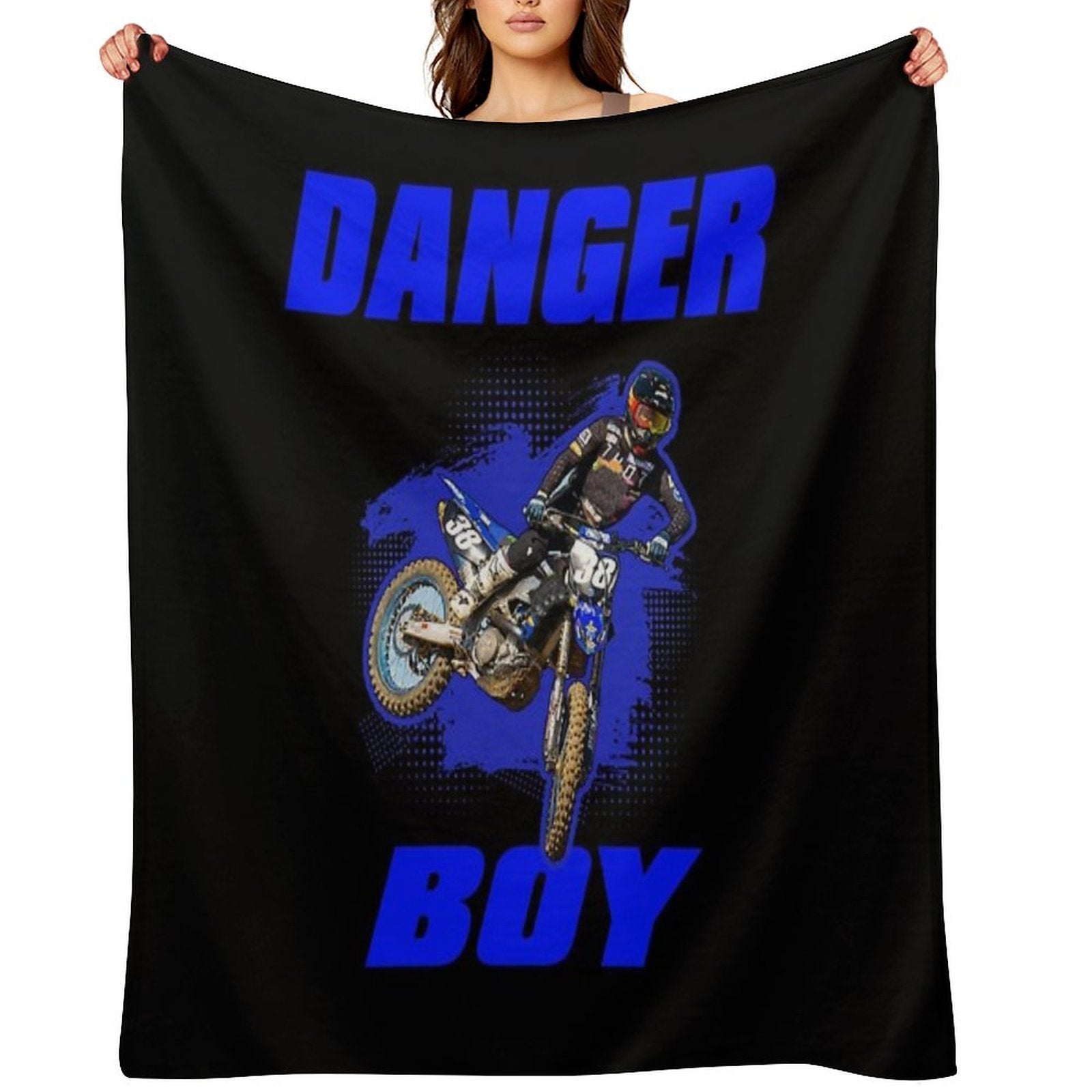 DANGERBOY 38 - Motocross And Supercross Fan Art Travel-friendly Throw Blanket