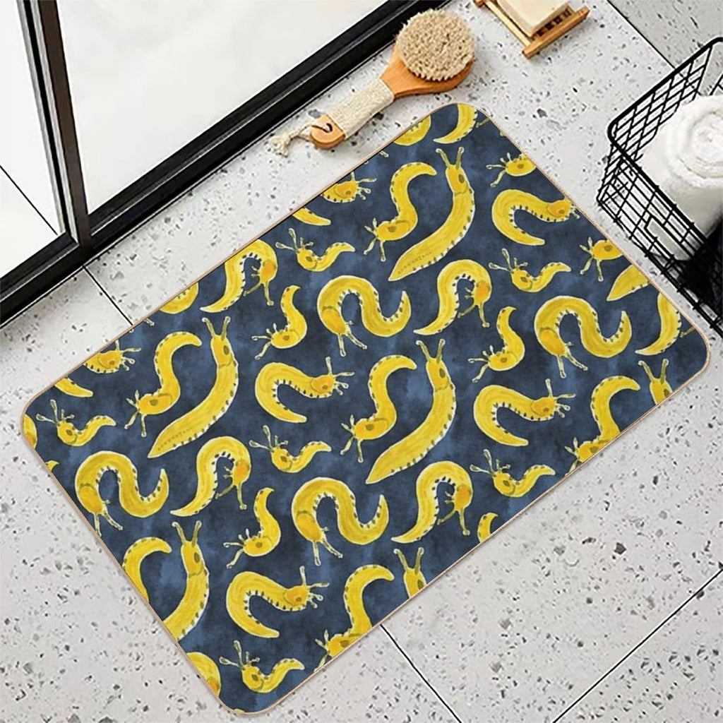 SLUG PARTY Banana Slug Print  Easy To Clean Bath Mat