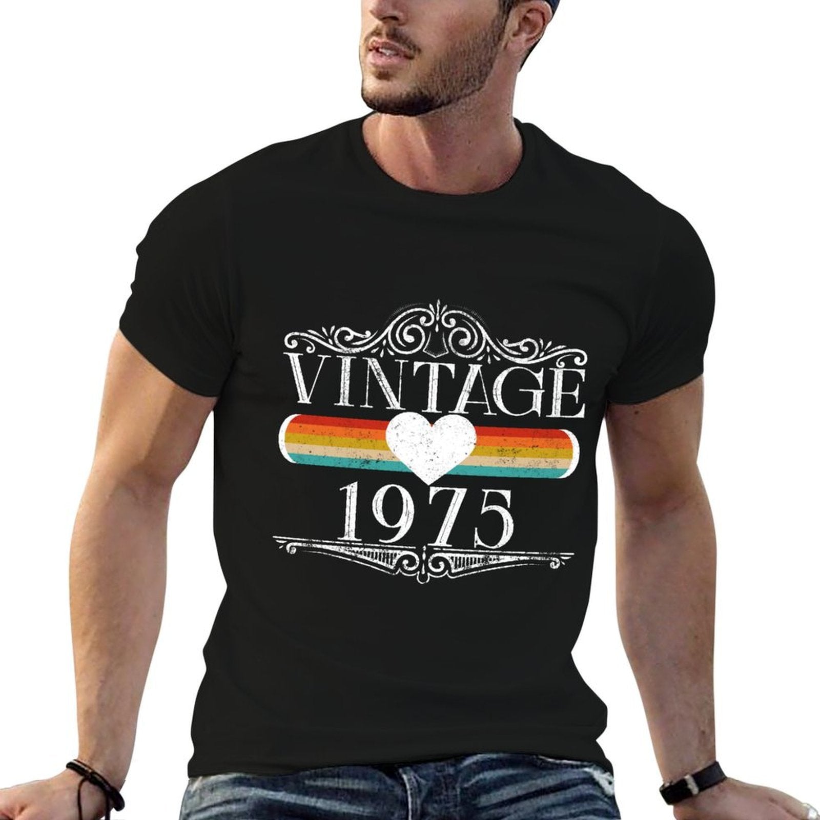 Vintage 50th Birthday Decorations Vintage 1975 50 Years Old  Easy-care T-Shirt