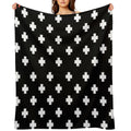 Swiss Cross Pattern Plush Throw Blanket