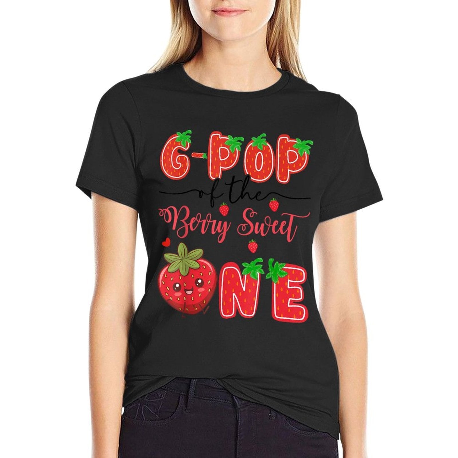 G-Pop Of The Berry Sweet One Strawberry 1St Birthday  Graphic-printed T-Shirt