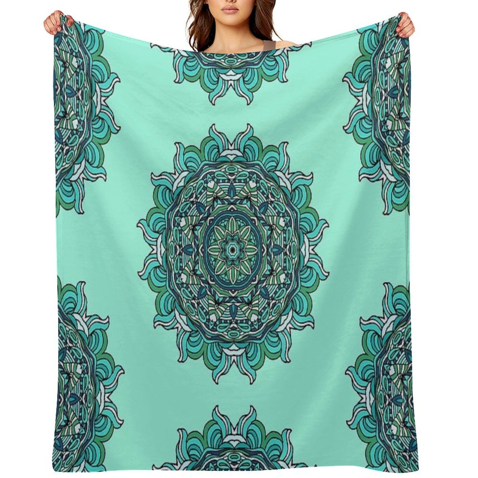 Blue Mandala Eco-conscious Throw Blanket