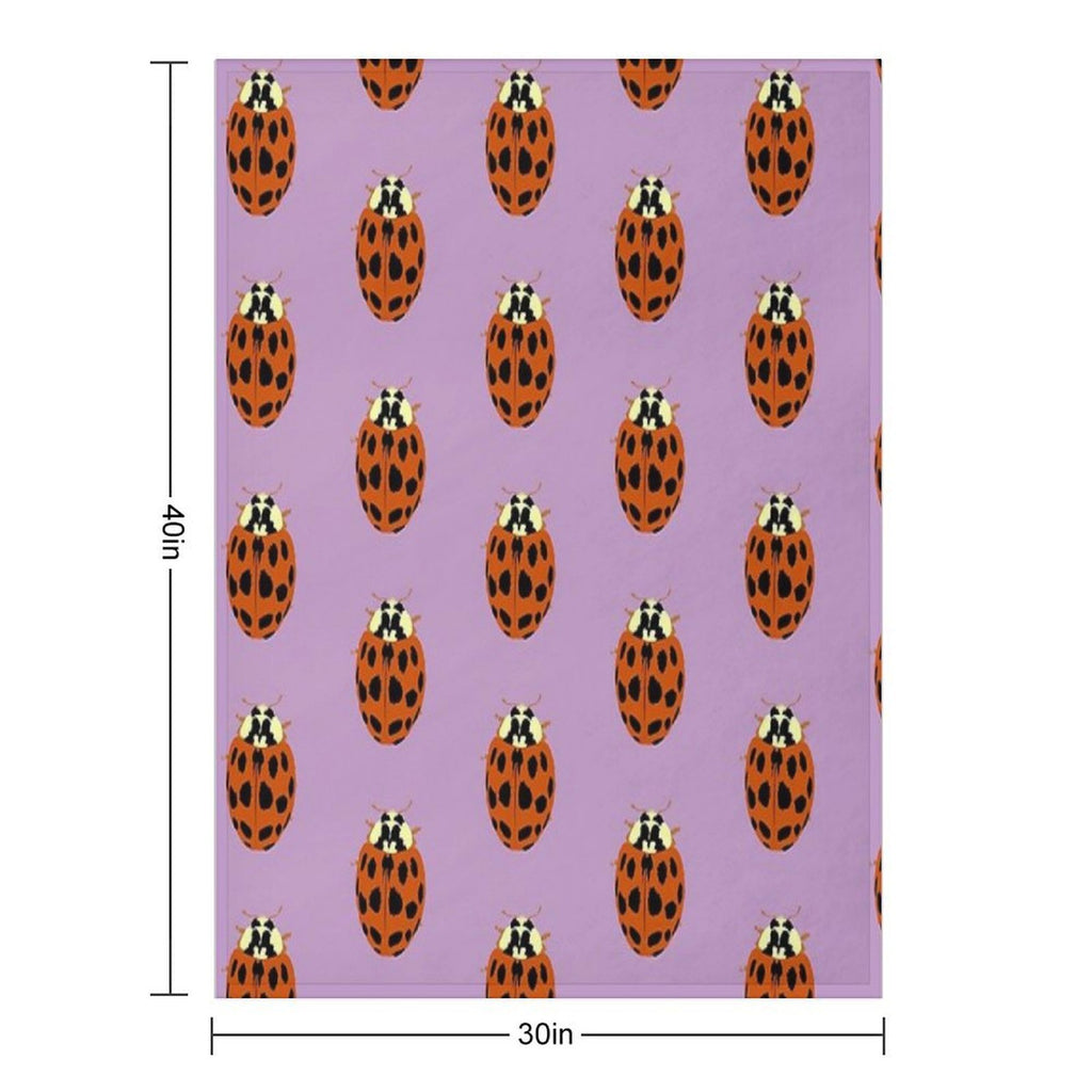 Hand-painted Ladybug – Nature Insect Illustration in A Loving Style Multi-functional Throw Blanket