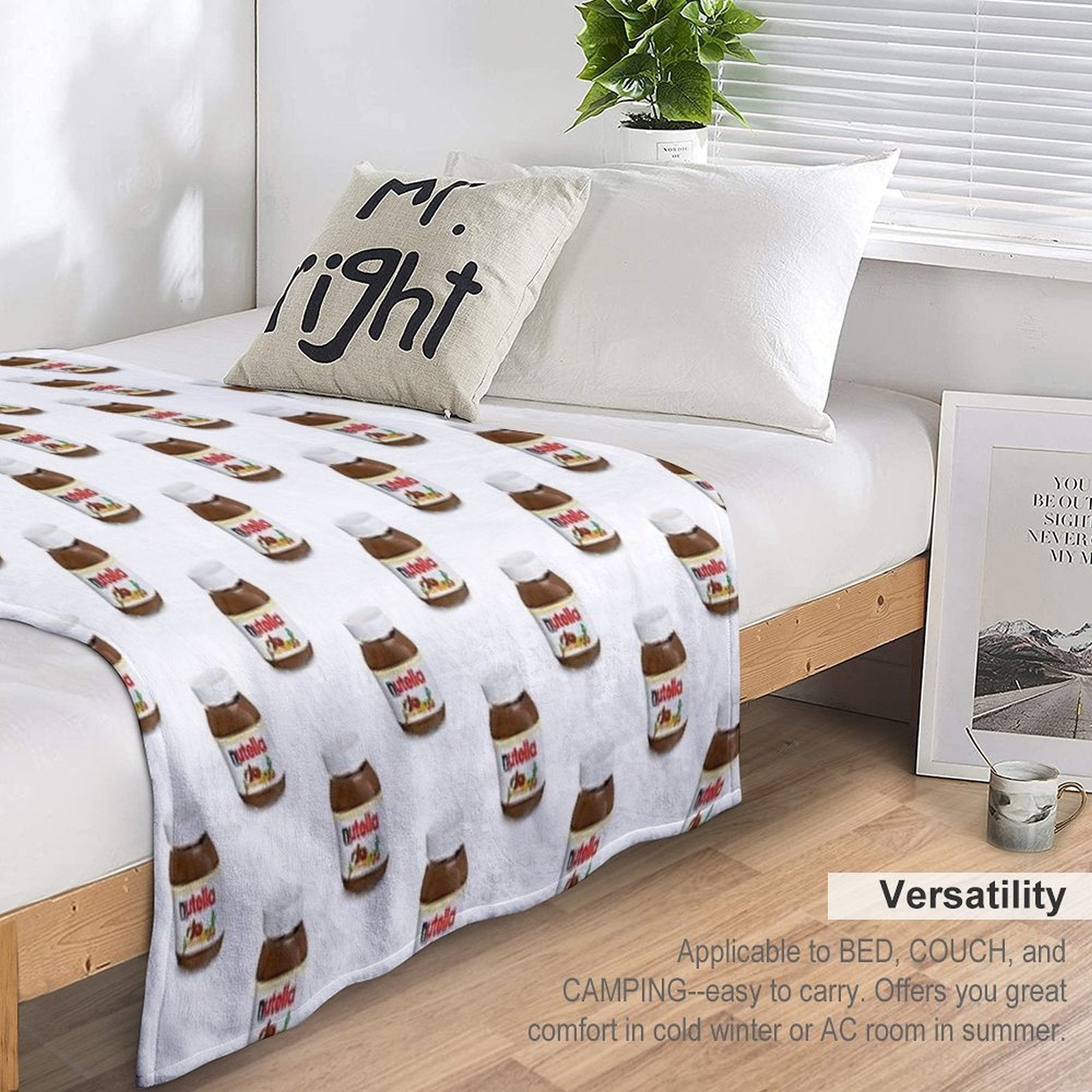 Real Nutella Easy Care Throw Blanket