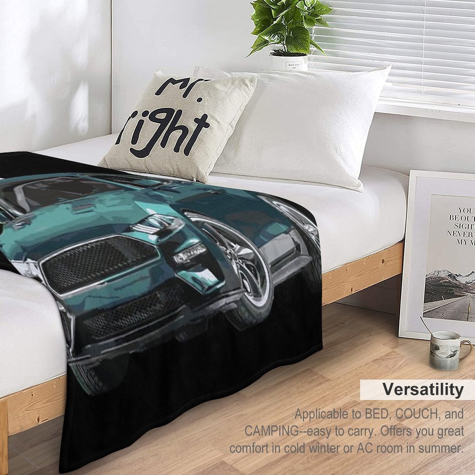 Bullitt Mustang GT 5.0L V8 Classic Steve Mcqueen Muscle Car Premium Throw Blanket