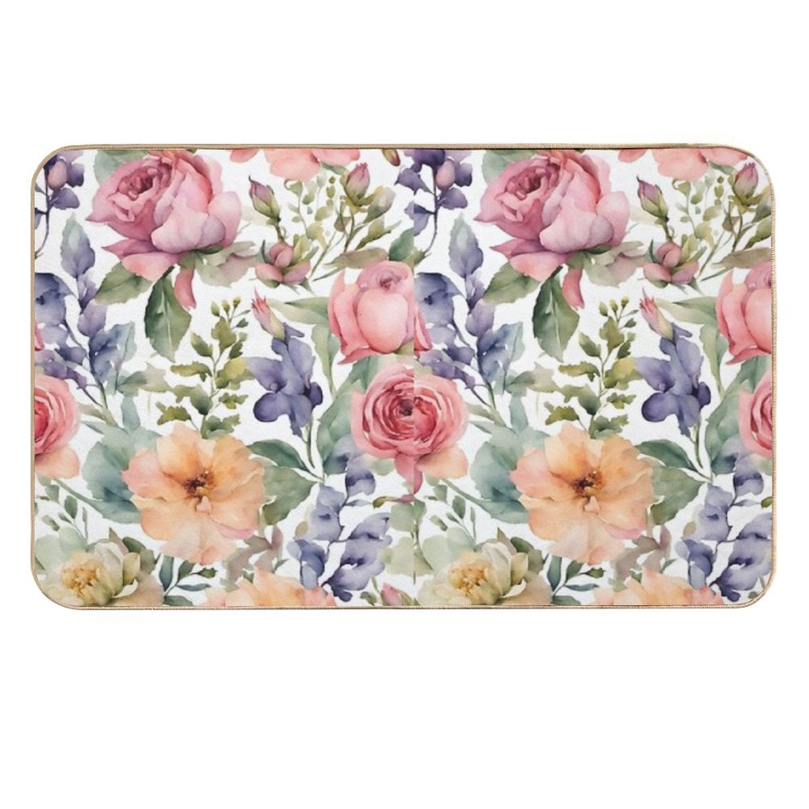Watercolor Seamless Pattern with Flowers. Vintage Floral Pattern. Flower Pattern.. Botanical Art. Floral Botanical Collection. W  High-Traffic Bath Mat