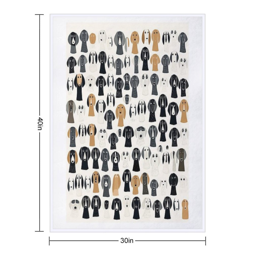 Quirky Dog Patterns Velvety-soft Throw Blanket
