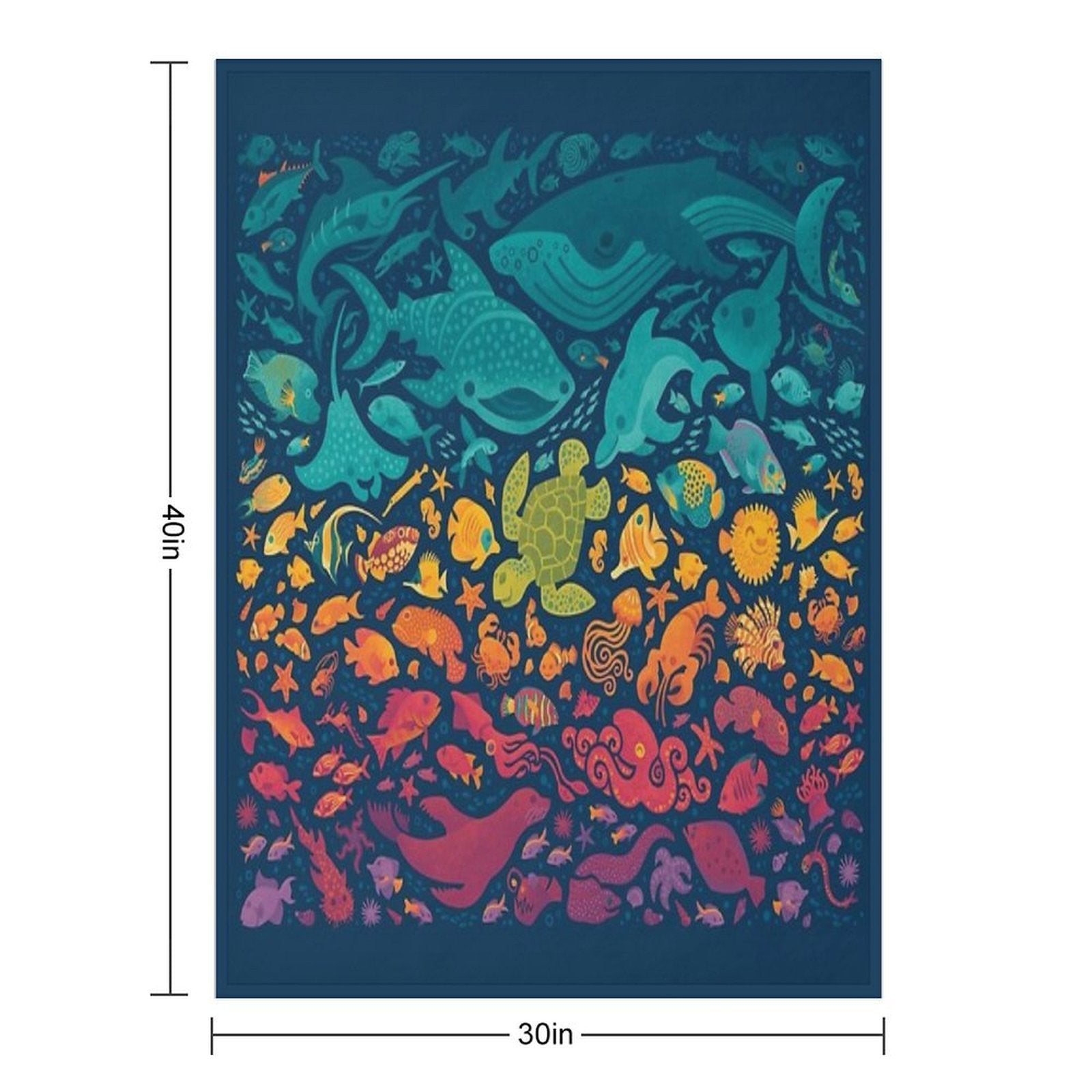 Aquatic Spectrum 2 Velvety-soft Throw Blanket