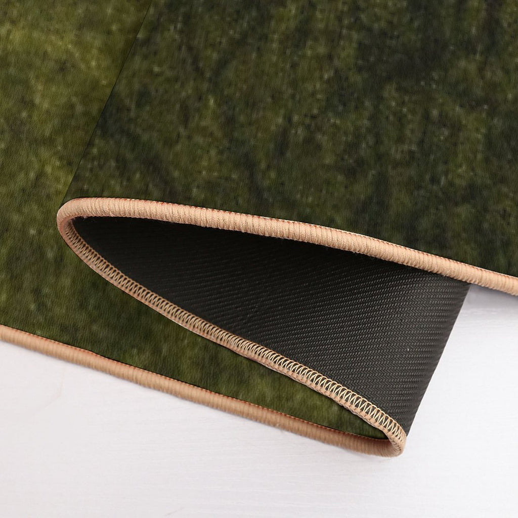 Olive Green Velvet  Texture Durable Bath Mat