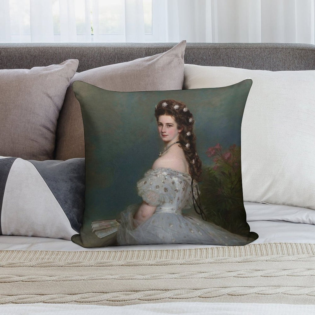 Empress Sisi Elisabeth of Austria (1865) - Franz Xaver Winterhalter Soft Anti-Pilling Throw Pillow