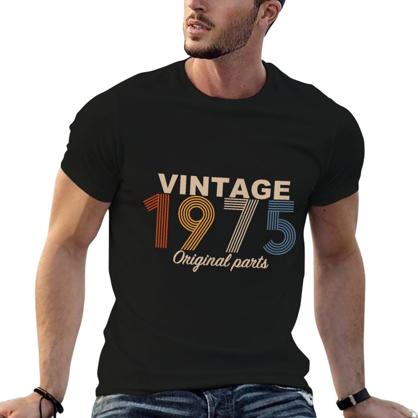 Retro 50 Years Vintage 1975 Original Parts 50th Birthday  Graphic-printed T-Shirt