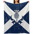Saltire Scottish Flag And Scottish Thistle Comfort Throw Blanket