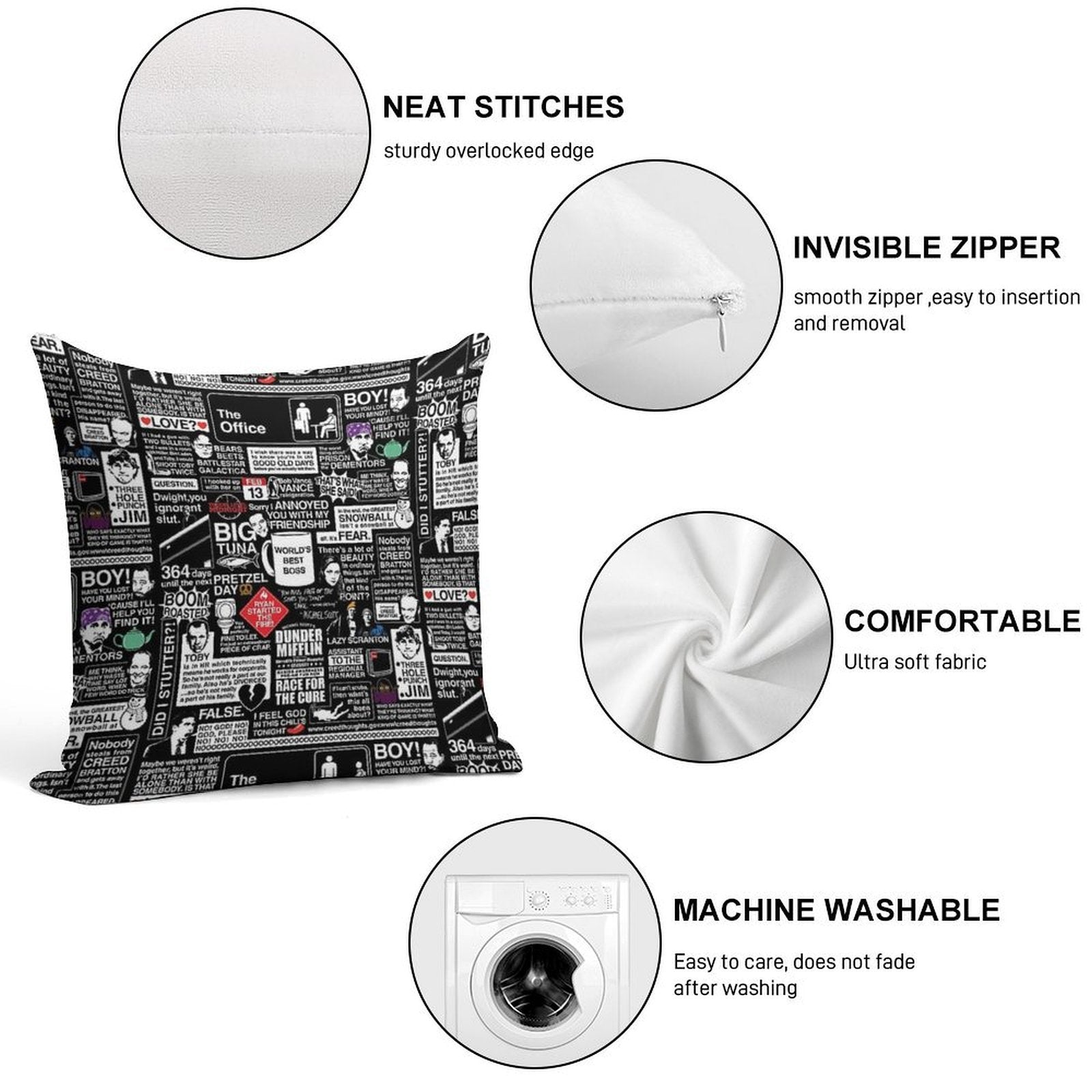 Wise Words From The Office - The Office Quotes Soft Bedroom Essential Throw Pillow