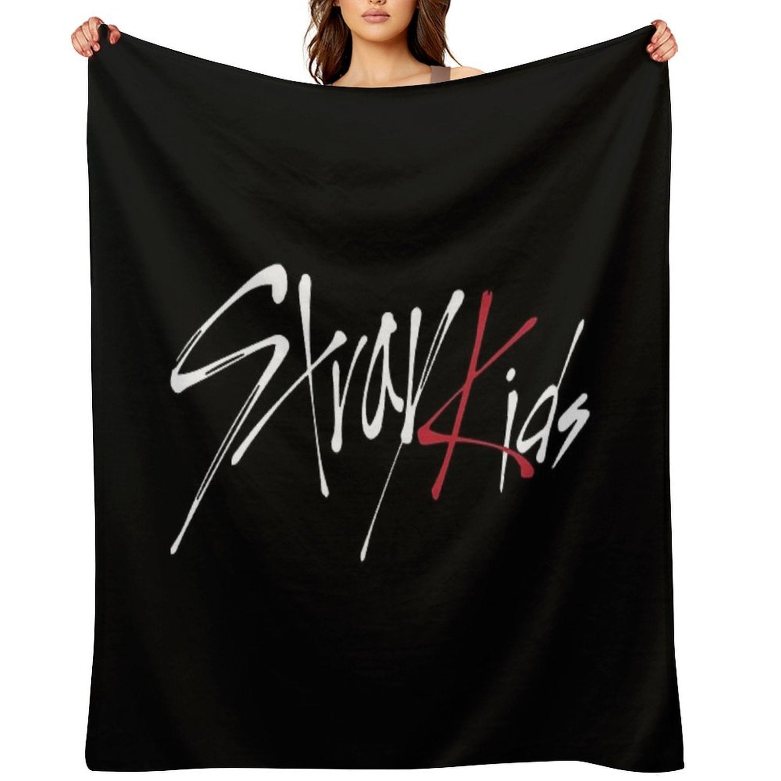 Stray Kids Logo White Quick-dry Throw Blanket