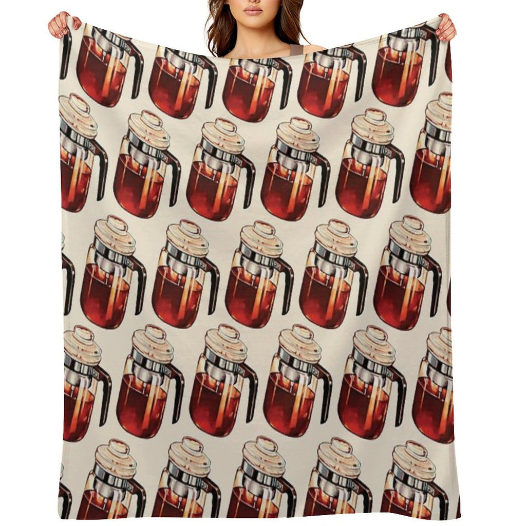 Coffee Percolator Pattern Quick-dry Throw Blanket