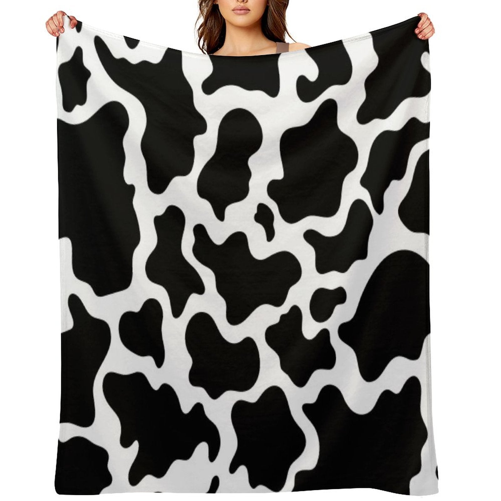 Cow Skin Pattern Velvety-soft Throw Blanket