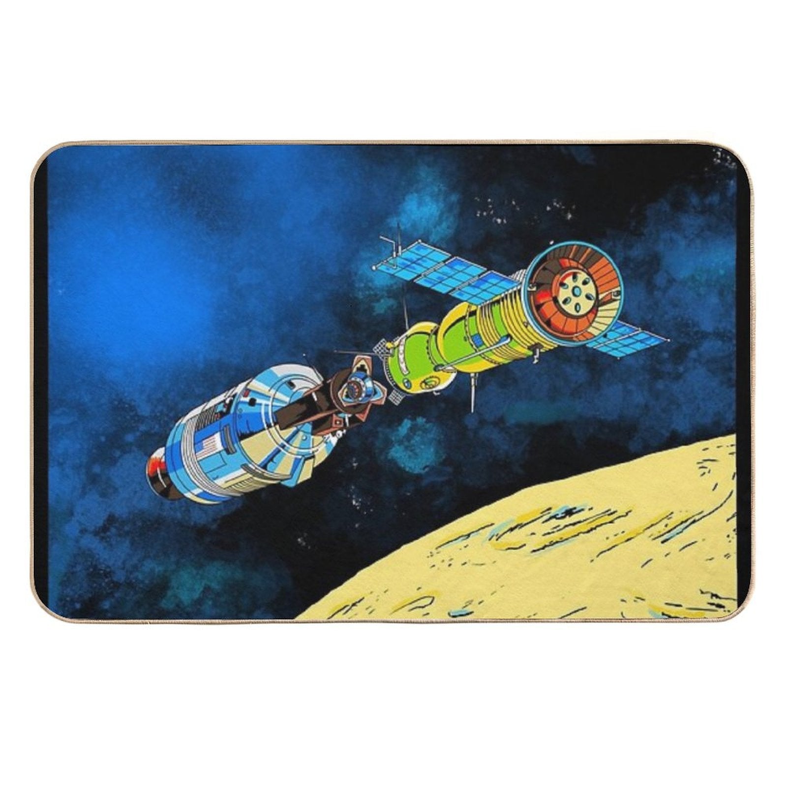 Space Mission Retro Pinball  Rapid-Drying Bath Mat