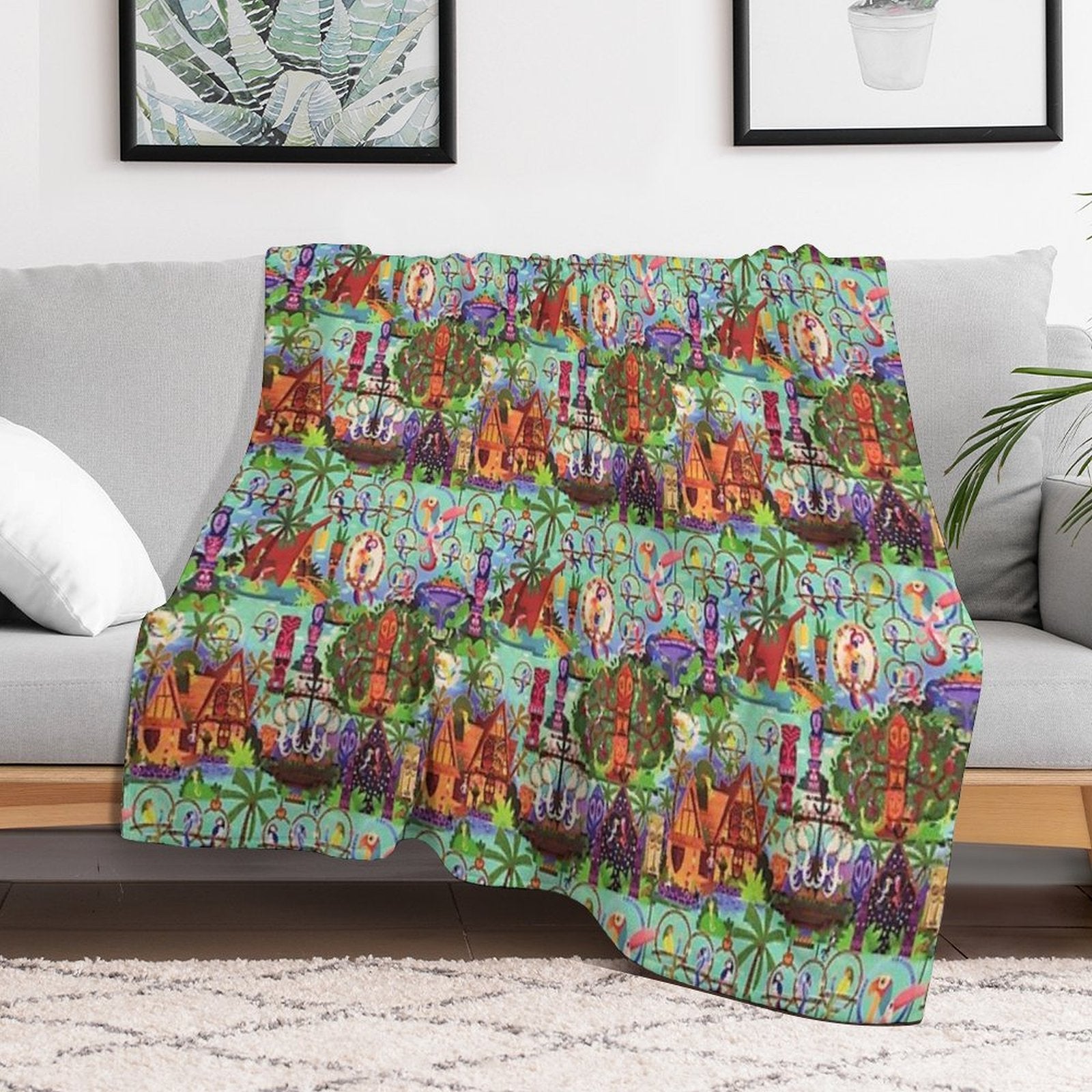 The ORIGINAL Enchanted Tiki Room Collage Gift-ready Throw Blanket