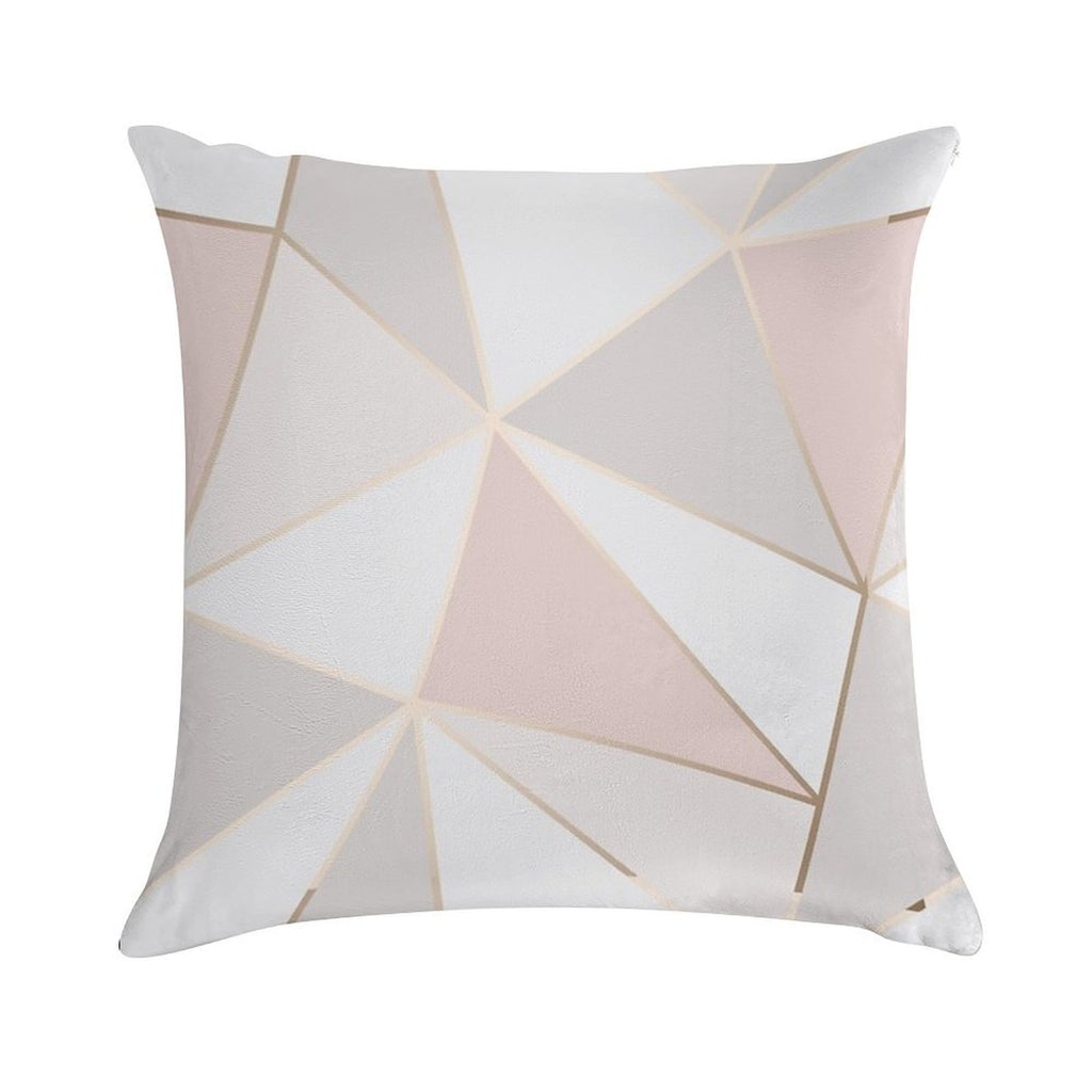 Geometric Pink & Gray Soft Luxury Feel Throw Pillow
