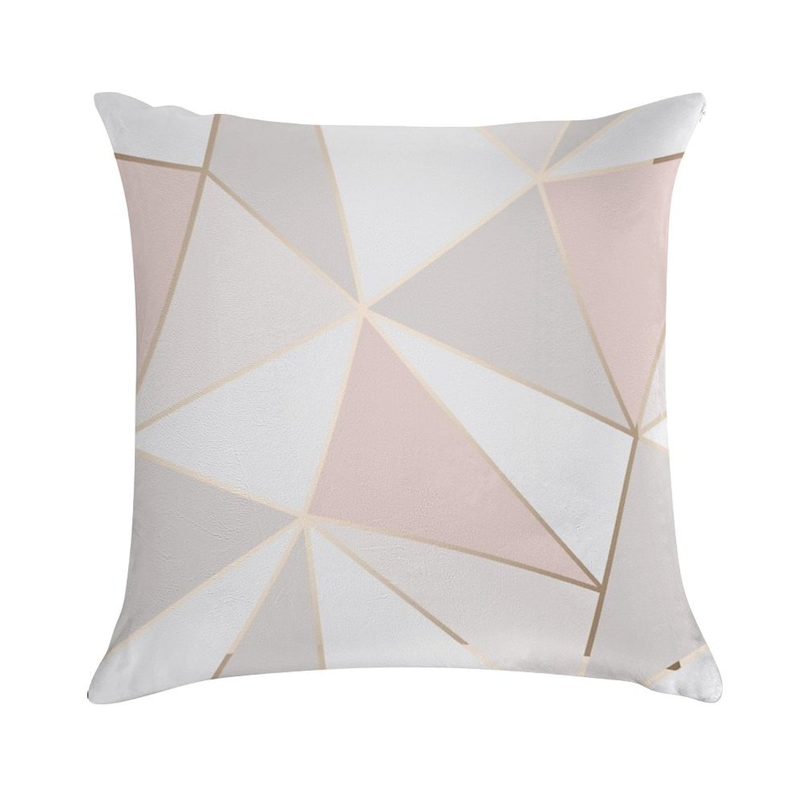 Geometric Pink & Gray Soft Luxury Feel Throw Pillow