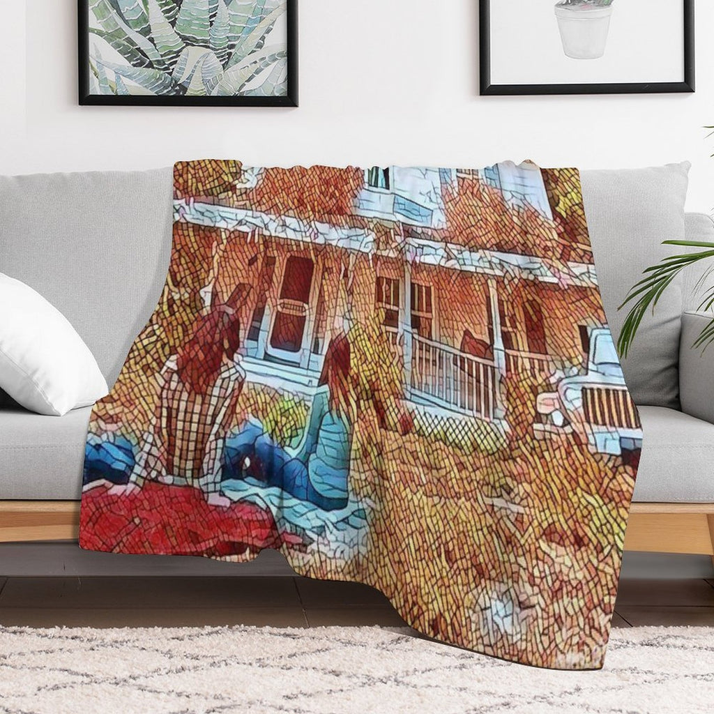 Picnic at The Inn - Old House Wrinkle-free Throw Blanket