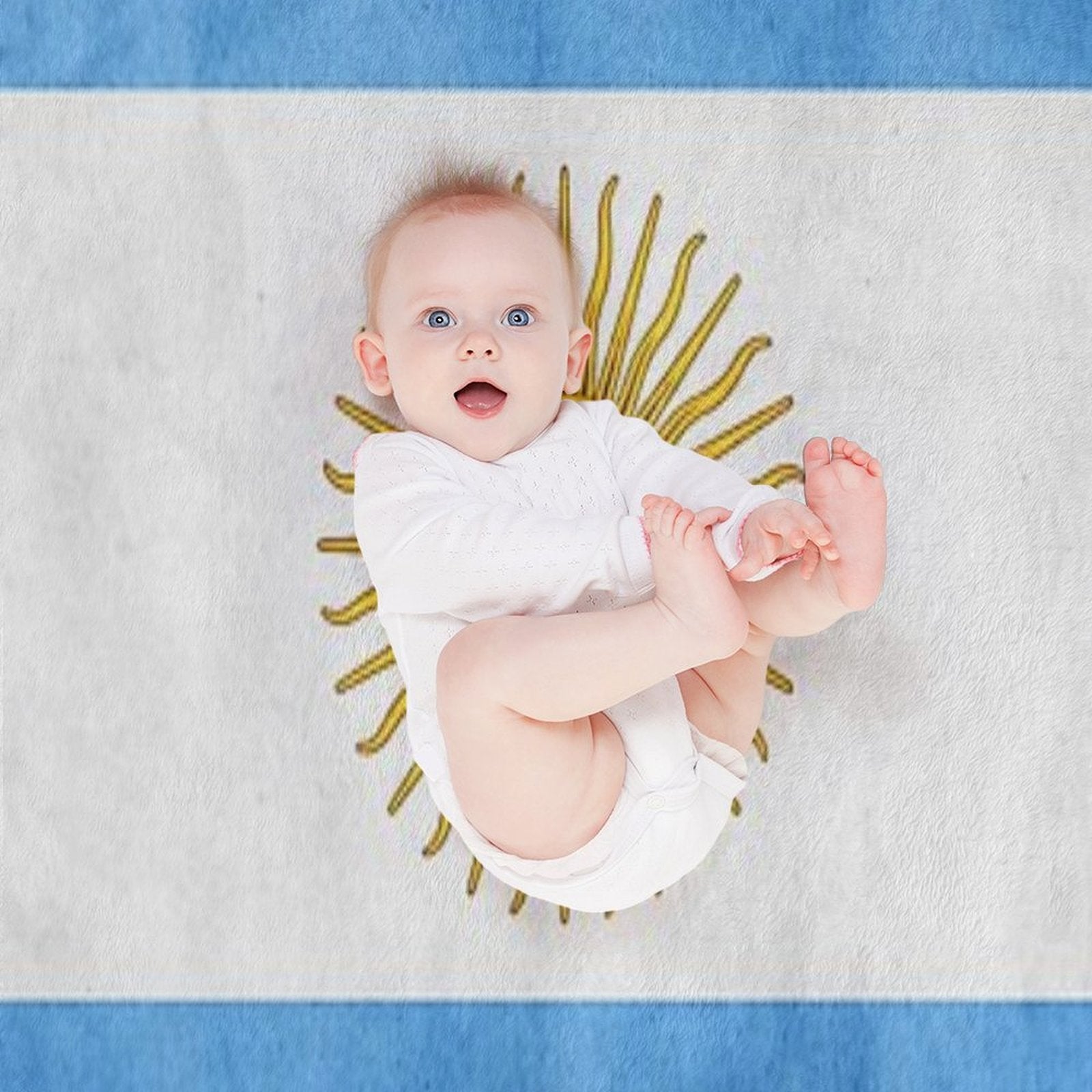 Argentina  Argentinian Flag  National Flag of Argentina Sustainable Throw Blanket