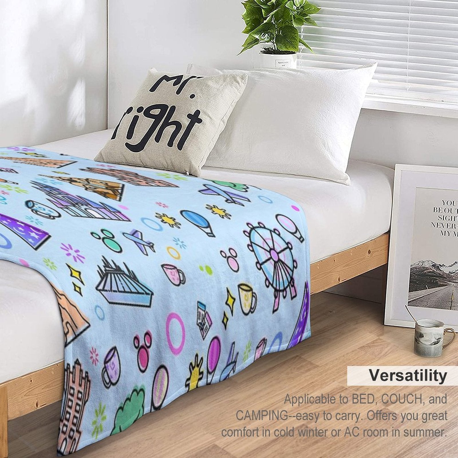 Meet Me at My Happy Place Pattern Gift-ready Throw Blanket