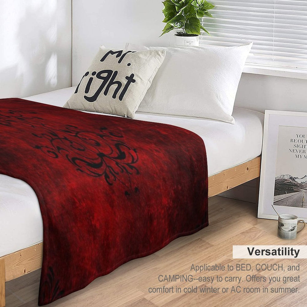 Vintage Red Designer Machine-washable Throw Blanket