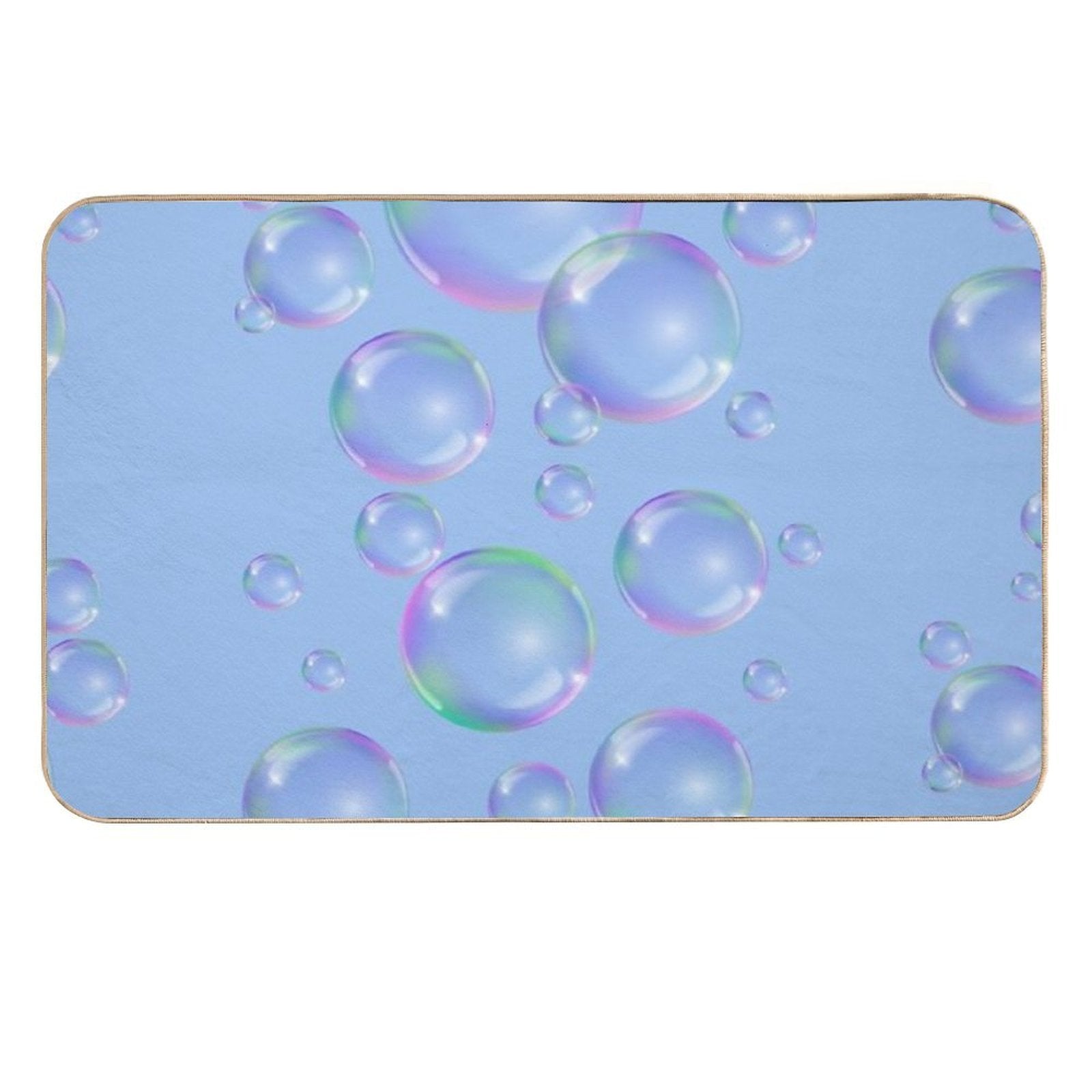 Colorful Bubbles Pattern - Light Blue Background  Odorless Bath Mat