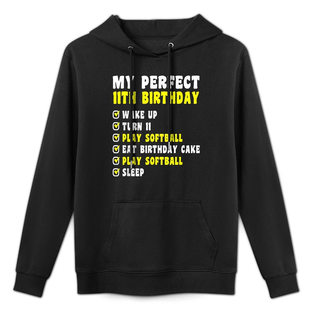 11 Years Old My Perfect 11th Birthday Softball 11th Birthday All-Day Comfort Hoodie