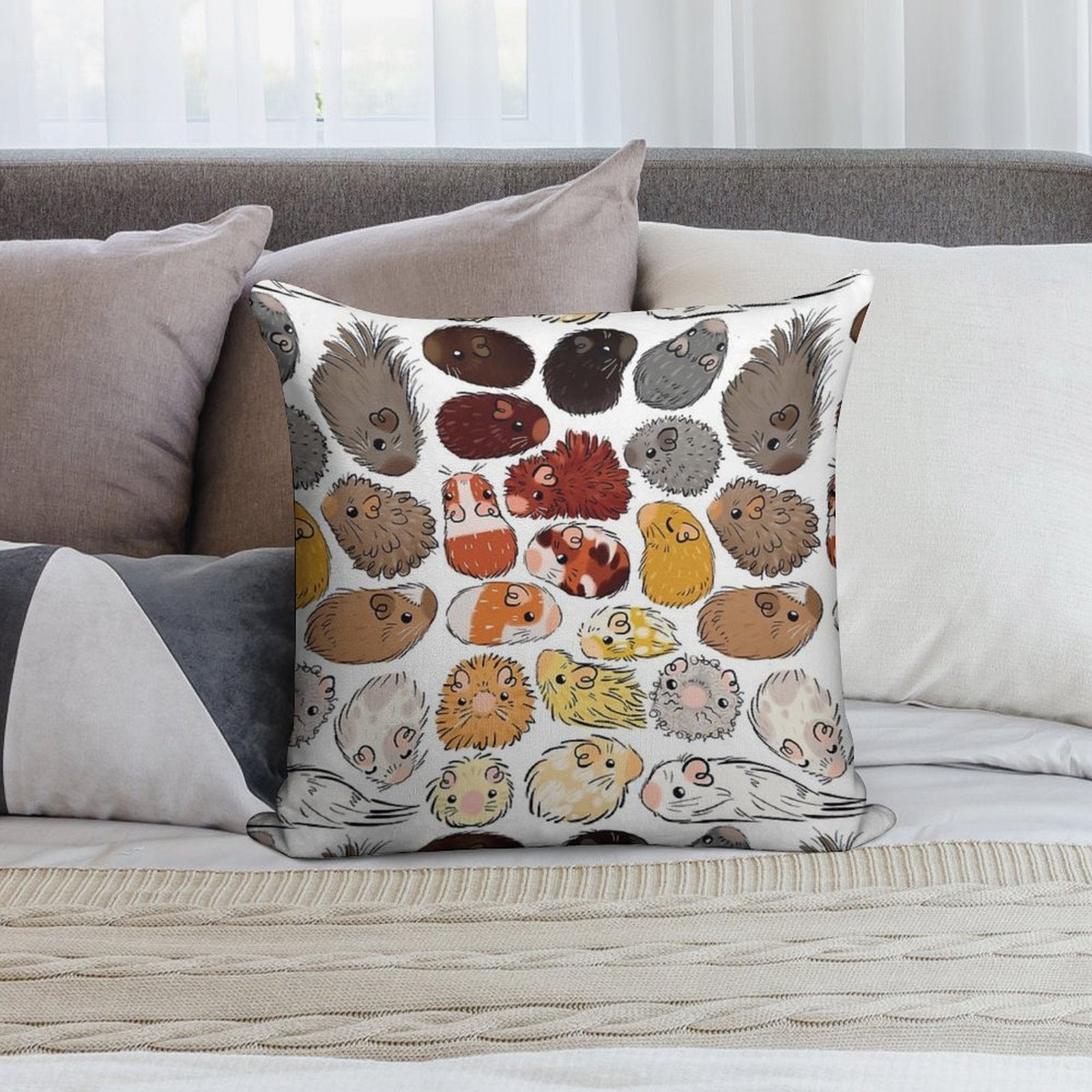 Guinea Pig Gradient Soft Gift Ready Throw Pillow