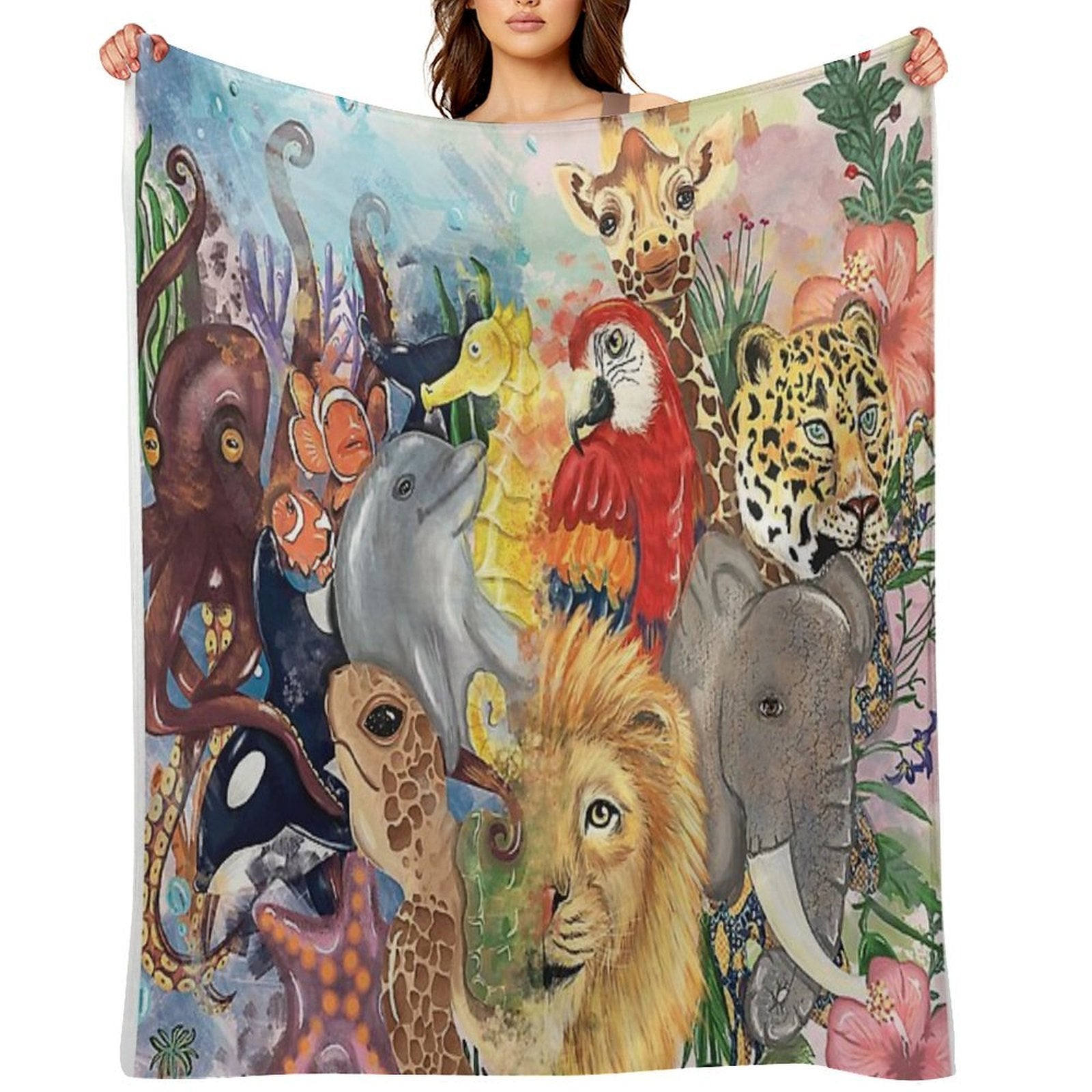 Life Collage Wrinkle-free Throw Blanket