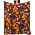 Cats, Pumpkins And Books Machine-washable Throw Blanket