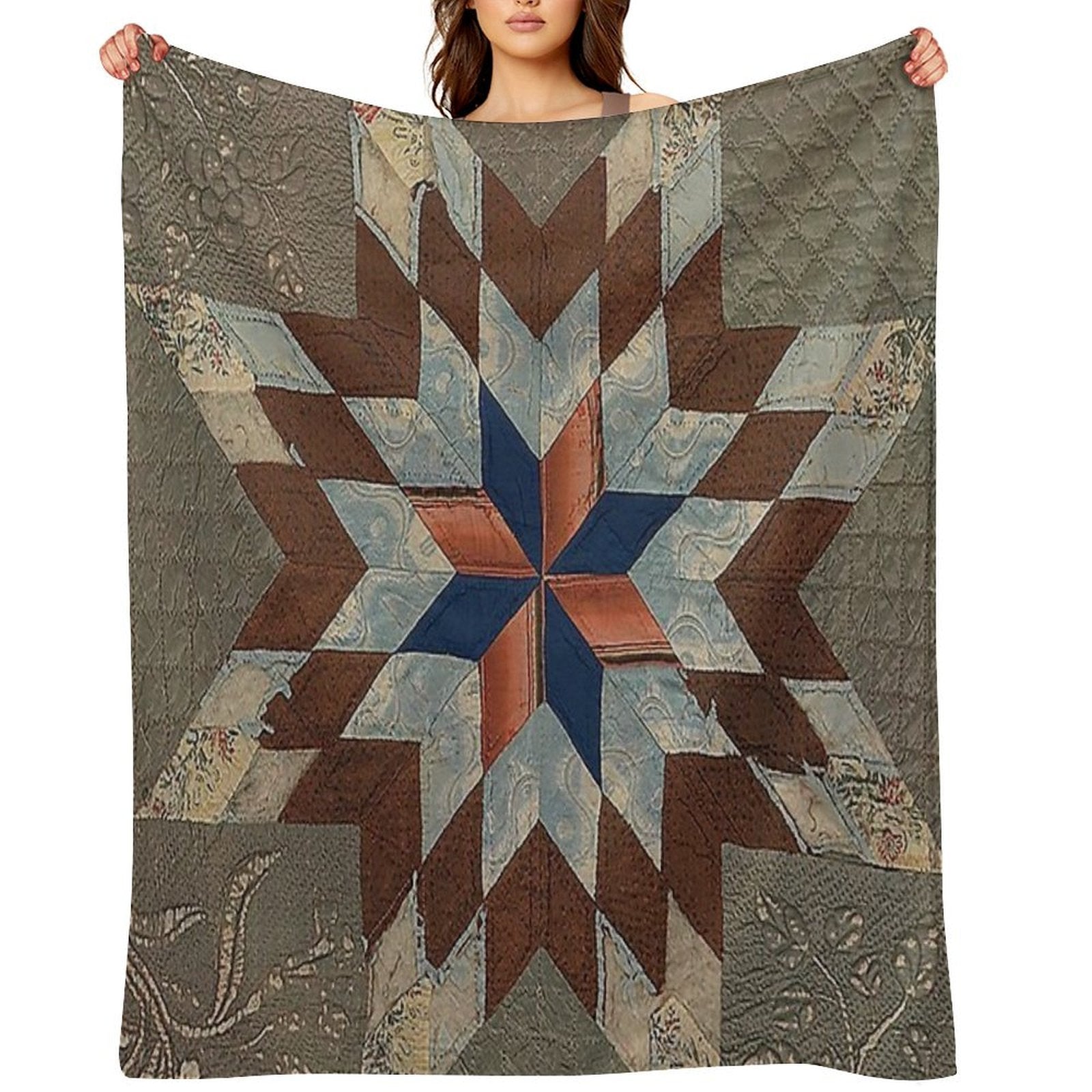 Quilt, Star of Bethlehem Quilt, Quilt Pattern, Pennsylvannia Dutch Quilt,moravian Star, Bethlehem PA Travel-friendly Throw Blanket