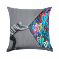 Behind The Curtain Graffiti Hearts Spray Paint Art Soft Easy Maintenance Throw Pillow